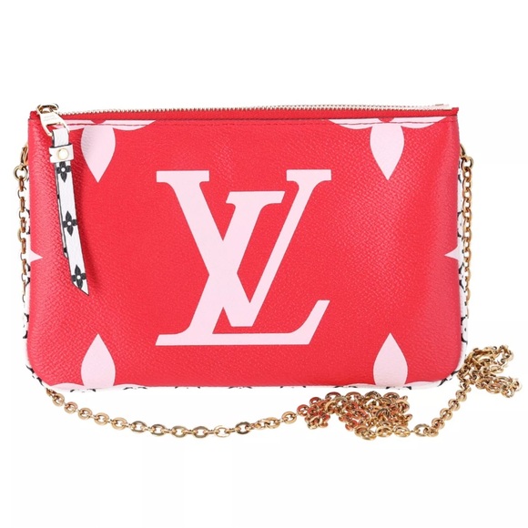 Louis Vuitton Handbags - Louis Vuitton Pochette Double Zip Chain Shoulder Bag Monogram Giant M67561 Pink